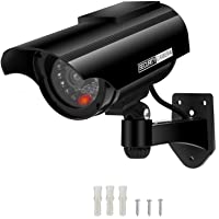 AlfaView Cámara Falsa- Cámara de Vigilancia Falsa Solar- Cámara de Seguridad CCTV Falsa de Imitación- con Luz LED…